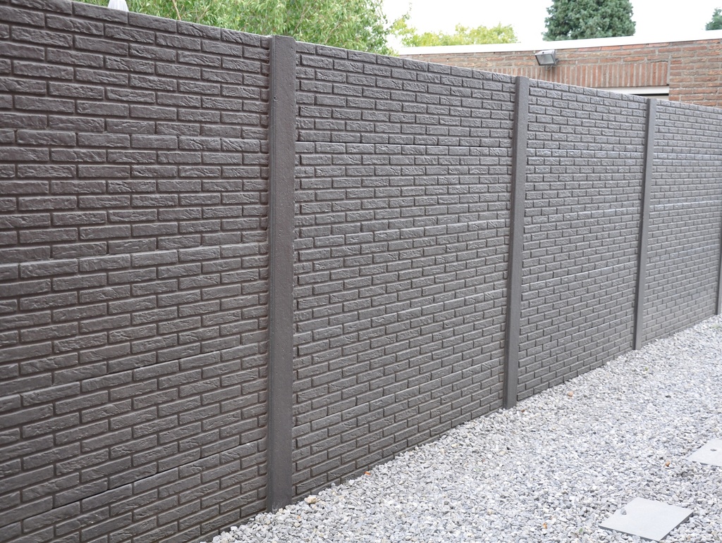 Plaque Droite Beton 200/40 EFFET BRIQUE Relief ANTHRACITE SF